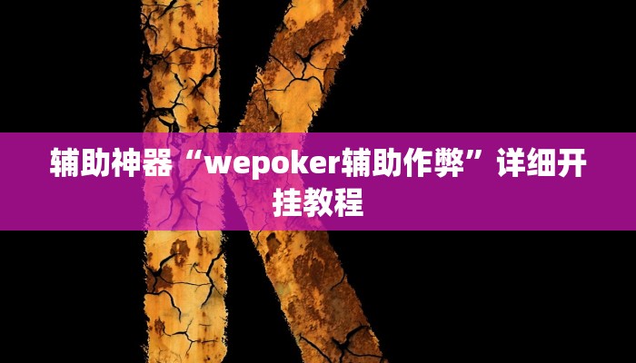 辅助神器“wepoker辅助作弊”详细开挂教程
