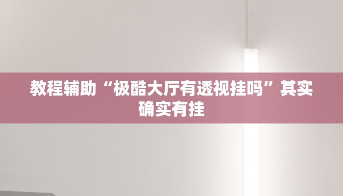 教程辅助“极酷大厅有透视挂吗”其实确实有挂