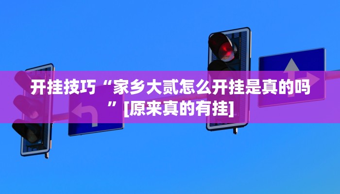 开挂技巧“家乡大贰怎么开挂是真的吗”[原来真的有挂]