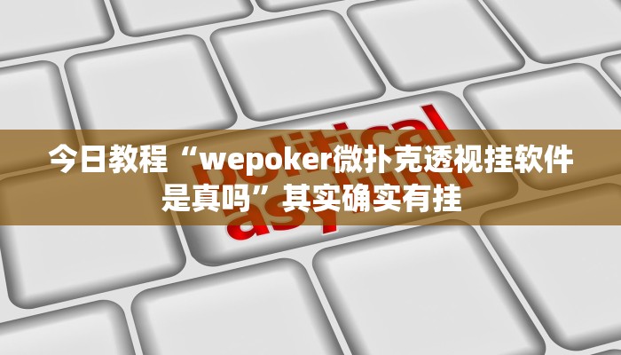 今日教程“wepoker微扑克透视挂软件是真吗”其实确实有挂