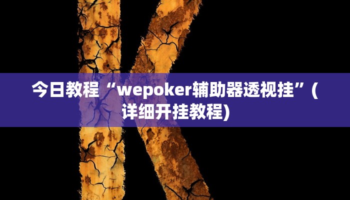 今日教程“wepoker辅助器透视挂”(详细开挂教程)