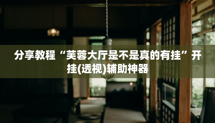 分享教程“芙蓉大厅是不是真的有挂”开挂(透视)辅助神器