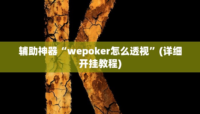辅助神器“wepoker怎么透视”(详细开挂教程)