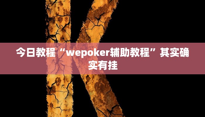 今日教程“wepoker辅助教程”其实确实有挂
