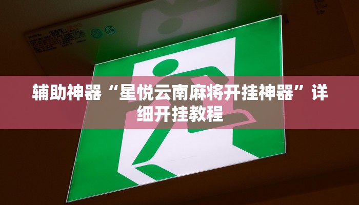 辅助神器“星悦云南麻将开挂神器”详细开挂教程