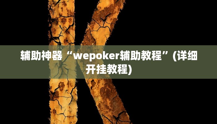 辅助神器“wepoker辅助教程”(详细开挂教程)