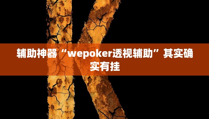 辅助神器“wepoker透视辅助”其实确实有挂