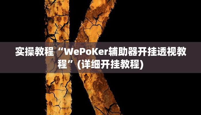 实操教程“WePoKer辅助器开挂透视教程”(详细开挂教程)