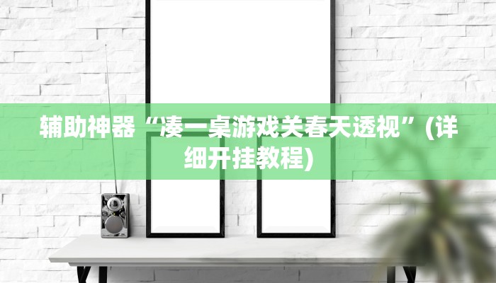 辅助神器“凑一桌游戏关春天透视”(详细开挂教程)