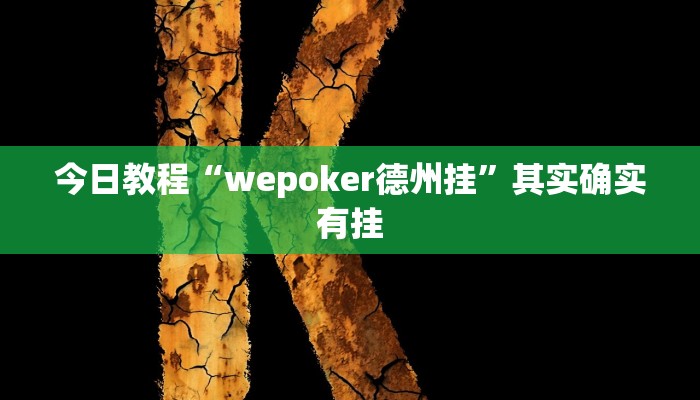 今日教程“wepoker德州挂”其实确实有挂