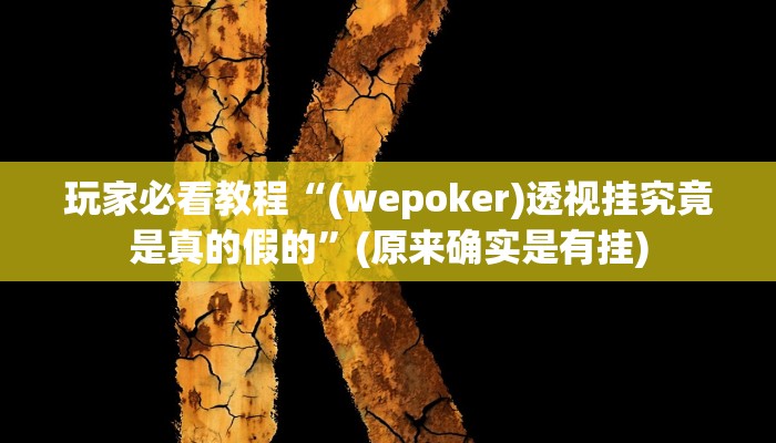 玩家必看教程“(wepoker)透视挂究竟是真的假的”(原来确实是有挂)