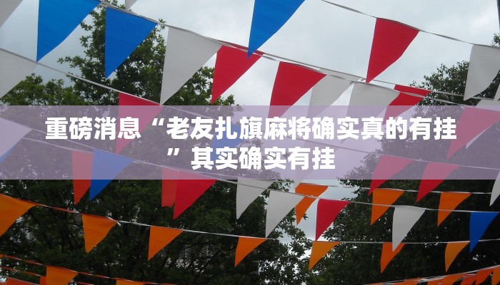 重磅消息“老友扎旗麻将确实真的有挂”其实确实有挂