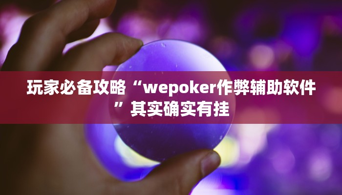 玩家必备攻略“wepoker作弊辅助软件”其实确实有挂