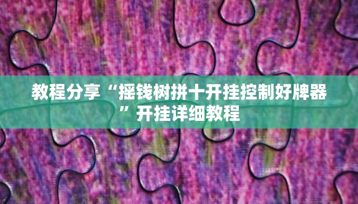 教程分享“摇钱树拼十开挂控制好牌器”开挂详细教程