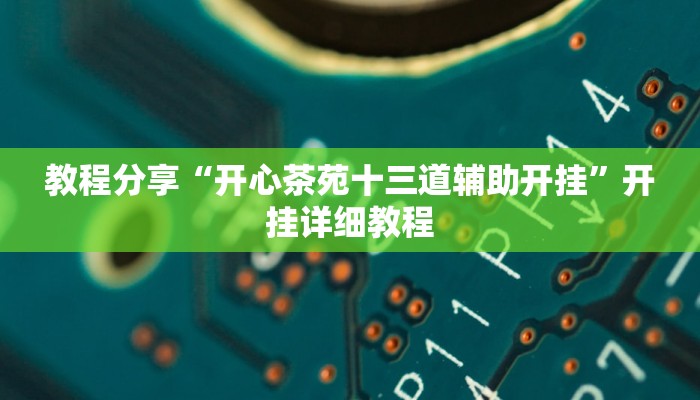 教程分享“开心茶苑十三道辅助开挂”开挂详细教程