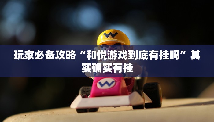 玩家必备攻略“和悦游戏到底有挂吗”其实确实有挂