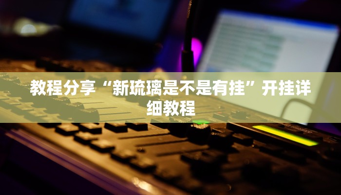 教程分享“新琉璃是不是有挂”开挂详细教程